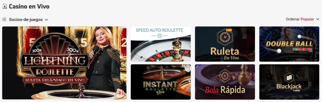 Juegos de casino en vivo en Zamba Casino en vivo Zamba